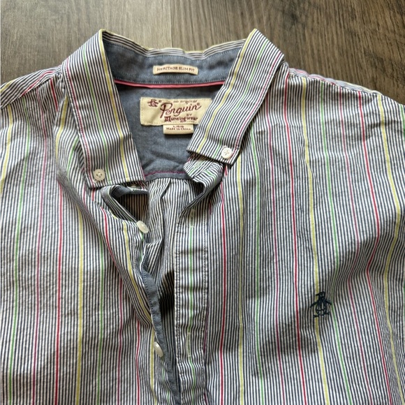 Penguin Striped Button-Up Shirt - Picture 2 of 4
